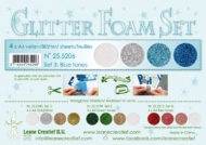Leane Creatief Glitter Foam nr 3 A4 Blå, hvid og sølv